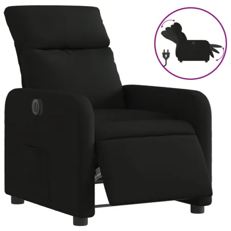 Fauteuil inclinable électrique Noir Tissu