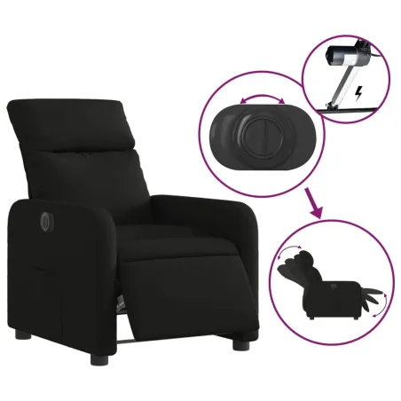 Fauteuil inclinable électrique Noir Tissu