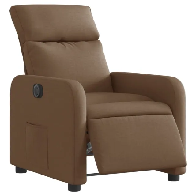 Fauteuil inclinable électrique Marron Tissu