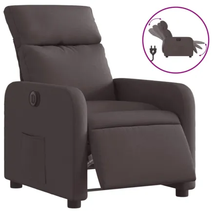 Fauteuil inclinable électrique Marron foncé Tissu 2
