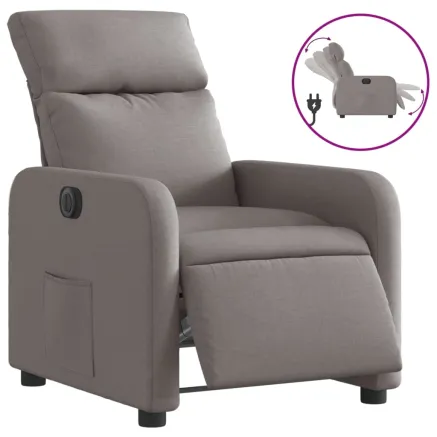 Fauteuil inclinable électrique Taupe Tissu 2