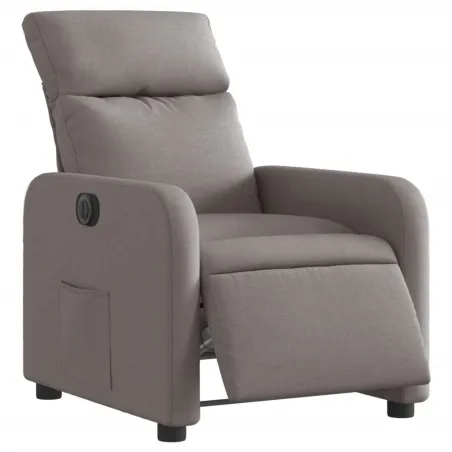 Fauteuil inclinable électrique Taupe Tissu