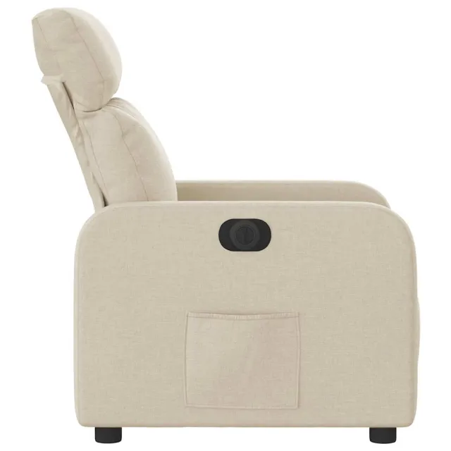 Fauteuil inclinable électrique Crème Tissu