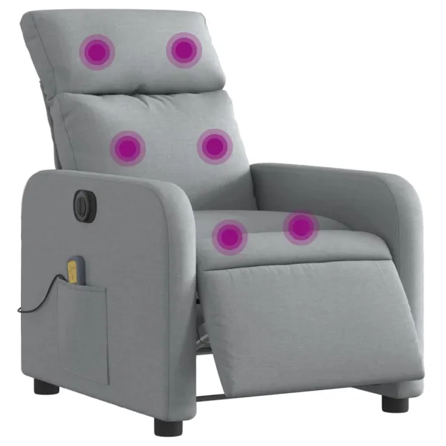 Fauteuil de massage inclinable électrique gris clair tissu