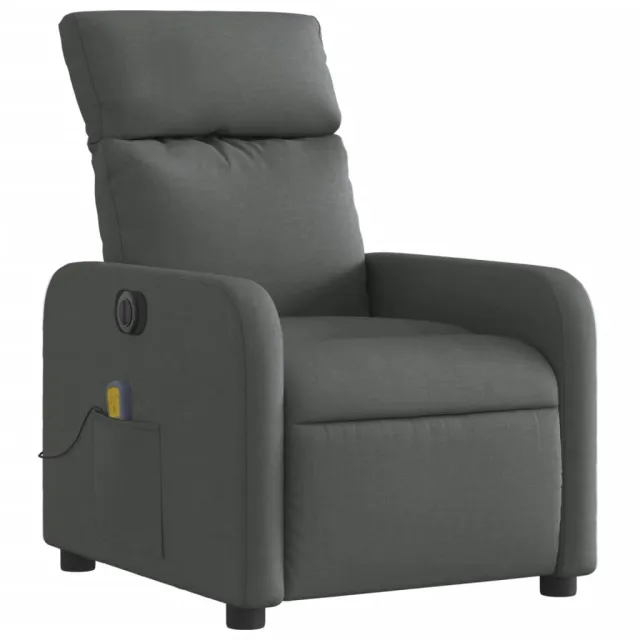 Fauteuil inclinable de massage électrique gris foncé tissu