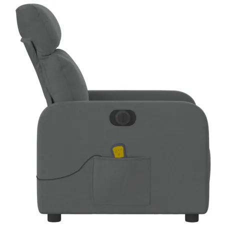 Fauteuil inclinable de massage électrique gris foncé tissu