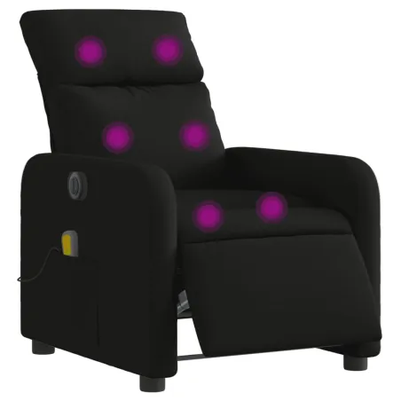 Fauteuil de massage inclinable électrique Noir Tissu