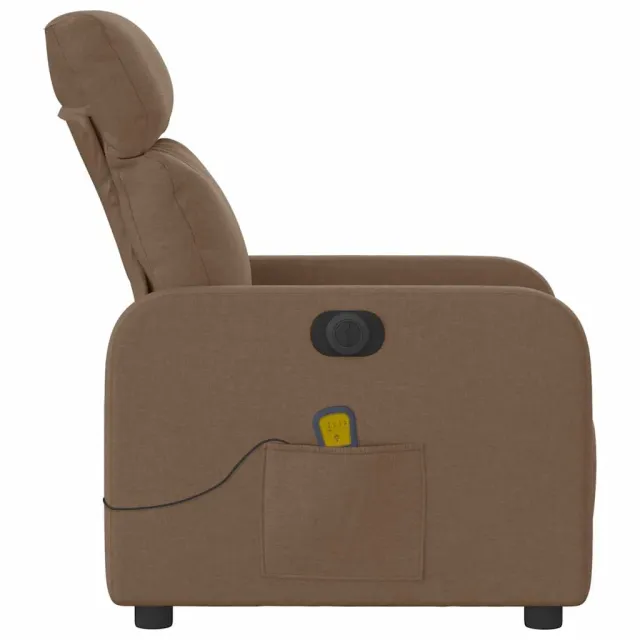 Fauteuil inclinable de massage électrique marron tissu