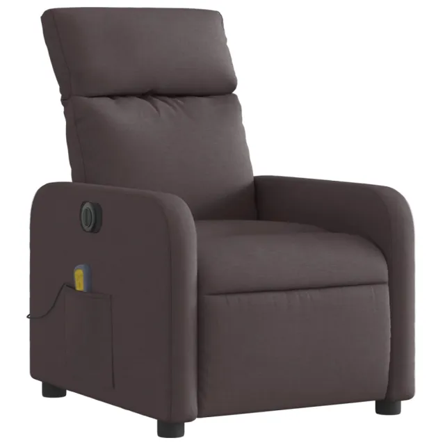 Fauteuil de massage inclinable électrique Marron foncé Tissu