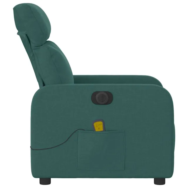 Fauteuil de massage inclinable électrique Vert foncé Tissu