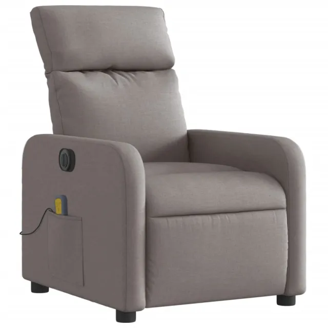 Fauteuil de massage inclinable électrique Taupe Tissu