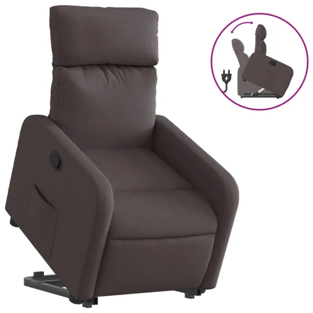 Fauteuil inclinable marron foncé tissu