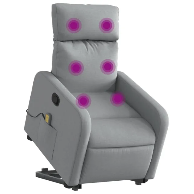 Fauteuil de massage inclinable Gris clair Tissu