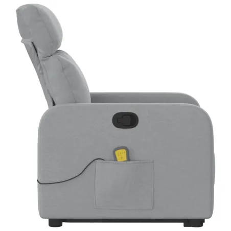 Fauteuil de massage inclinable Gris clair Tissu