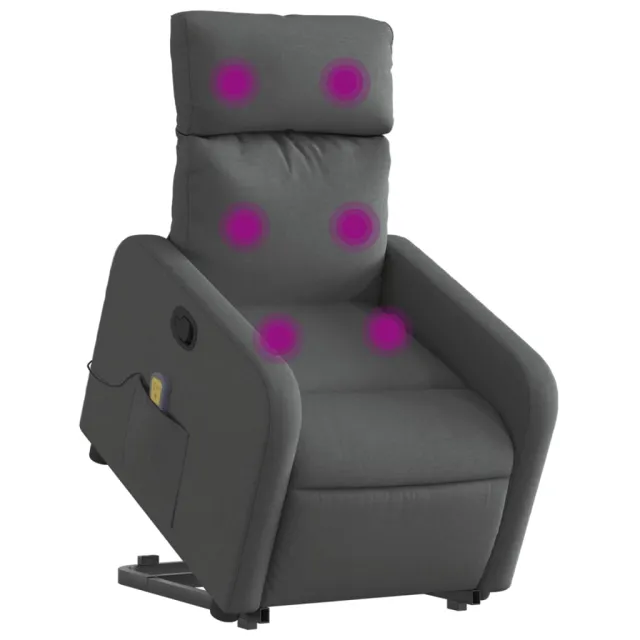 Fauteuil de massage inclinable Gris foncé Tissu