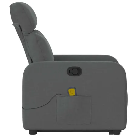 Fauteuil de massage inclinable Gris foncé Tissu