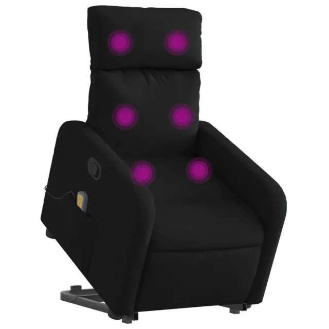 Fauteuil de massage inclinable Noir Tissu