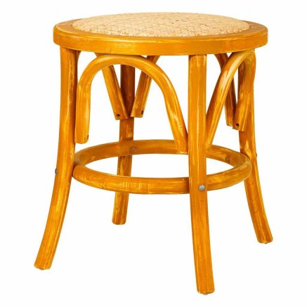 Kruk Alexandra House Living Bruin Hout Rotan 40 x 45 x 40 cm