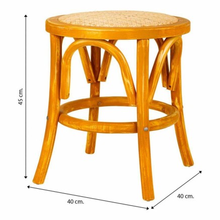 Kruk Alexandra House Living Bruin Hout Rotan 40 x 45 x 40 cm 2