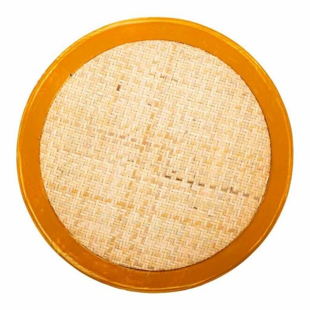 Hocker Alexandra House Living Braun Holz Rattan 40 x 45 x 40 cm