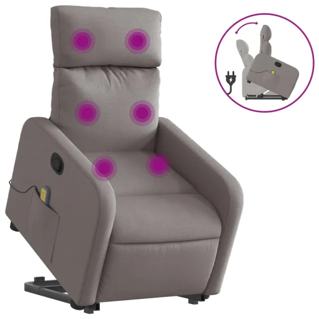 Fauteuil inclinable de massage Taupe Tissu