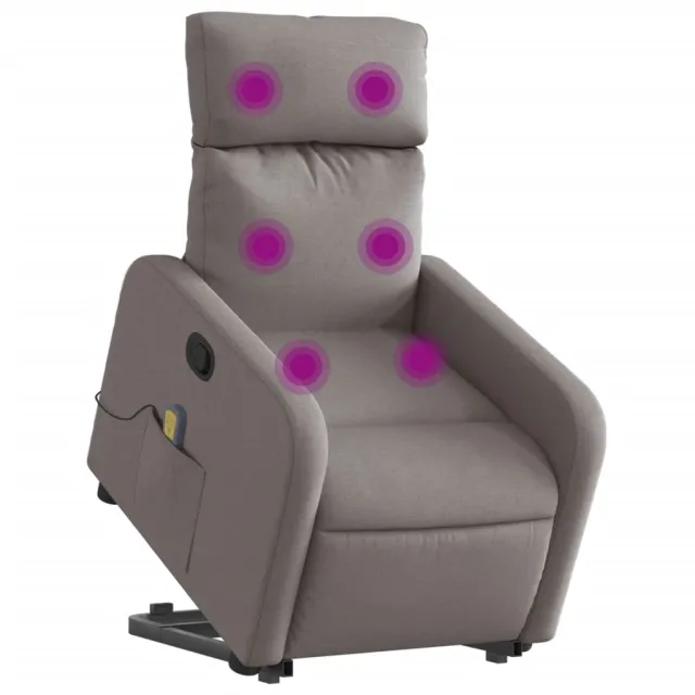 Fauteuil inclinable de massage Taupe Tissu