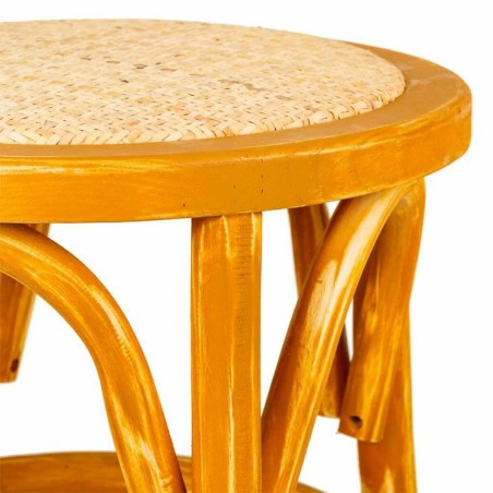 Hocker Alexandra House Living Braun Holz Rattan 40 x 45 x 40 cm