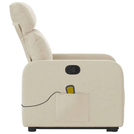 Fauteuil inclinable de massage Crème Tissu