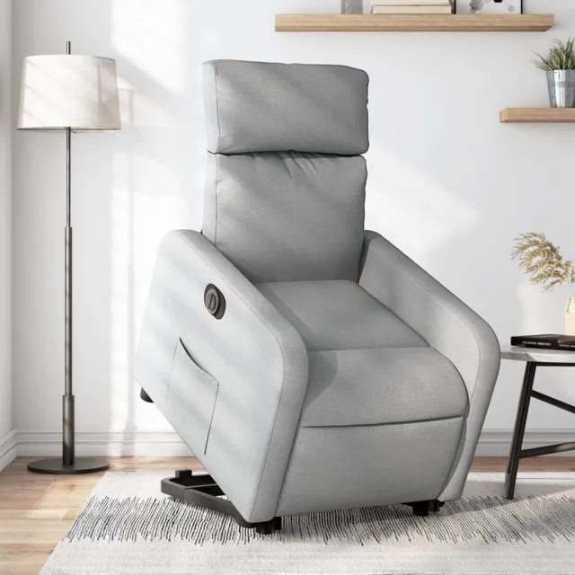 Fauteuil inclinable électrique gris clair tissu