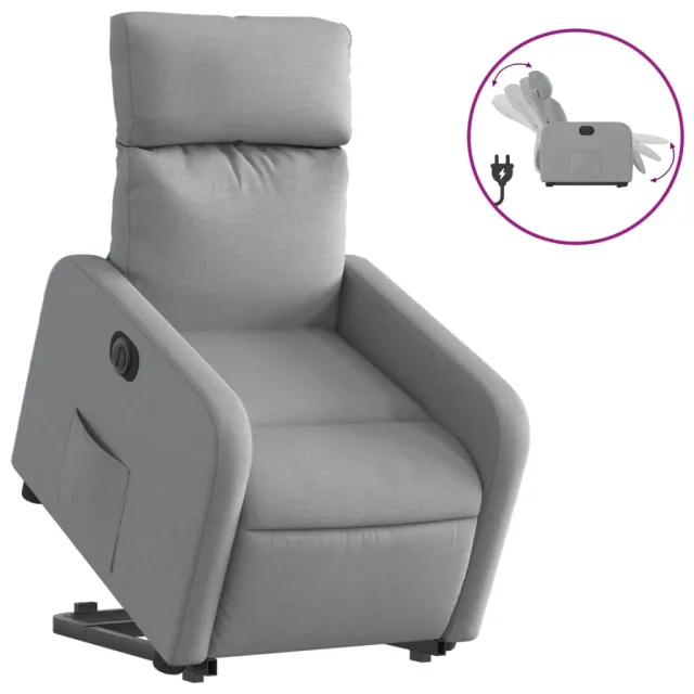 Fauteuil inclinable électrique gris clair tissu