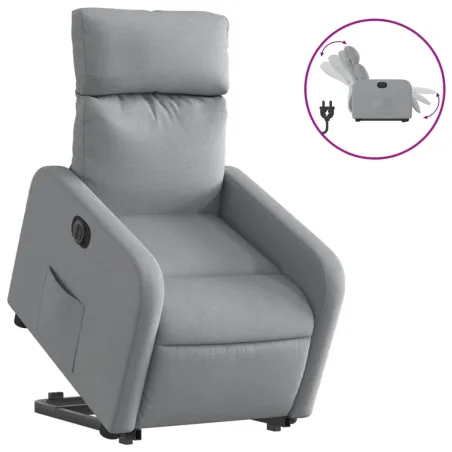 Fauteuil inclinable électrique gris clair tissu
