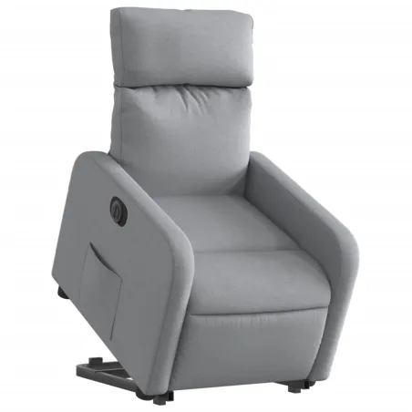 Fauteuil inclinable électrique gris clair tissu
