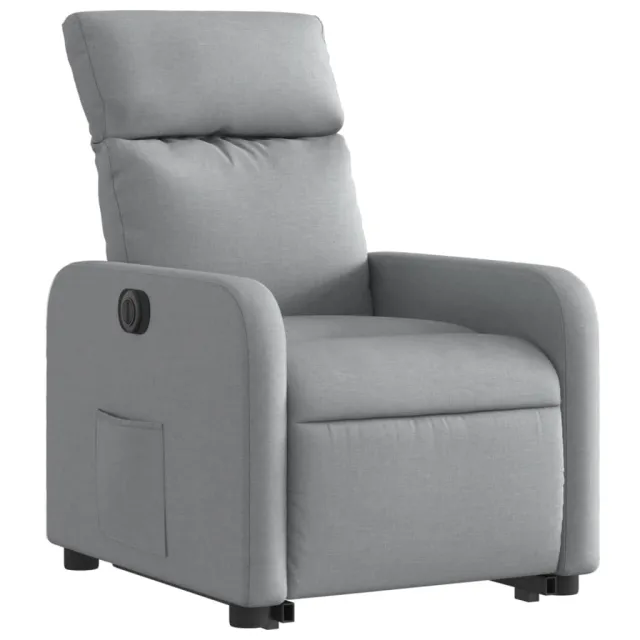 Fauteuil inclinable électrique gris clair tissu