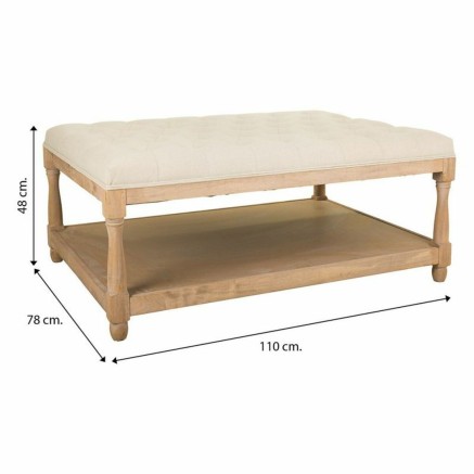 Banqueta Alexandra House Living Crema Goma Madera 78 x 48 x 110 cm 2