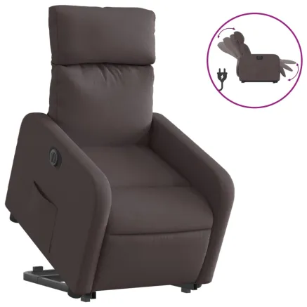 Fauteuil inclinable électrique marron foncé tissu 2