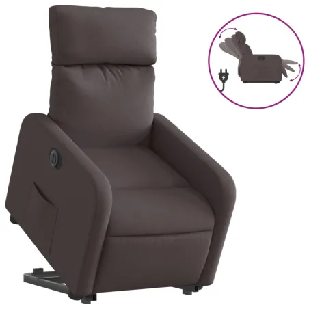 Fauteuil inclinable électrique marron foncé tissu