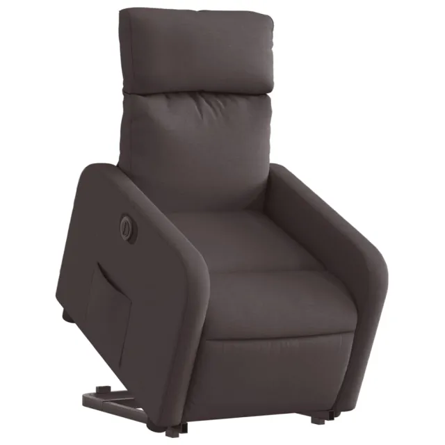Fauteuil inclinable électrique marron foncé tissu