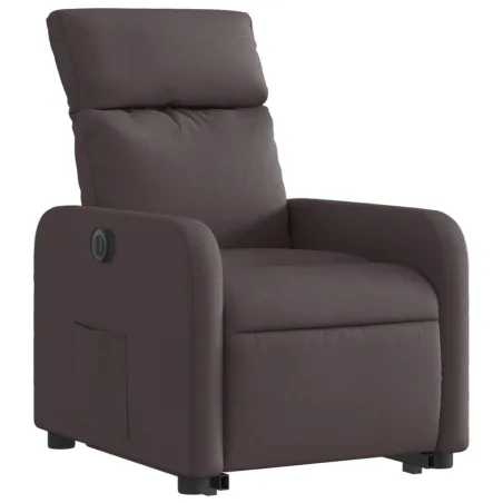 Fauteuil inclinable électrique marron foncé tissu