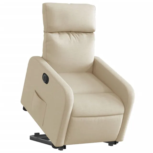 Fauteuil inclinable électrique crème tissu