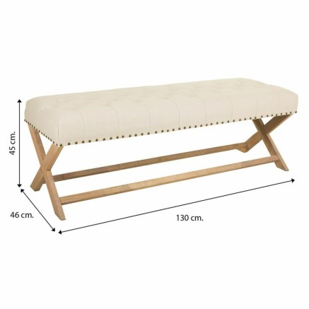 Kruk Alexandra House Living Crème Rubber Hout 46 x 45 x 130 cm 2