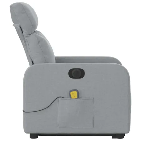 Fauteuil inclinable de massage électrique Gris clair Tissu