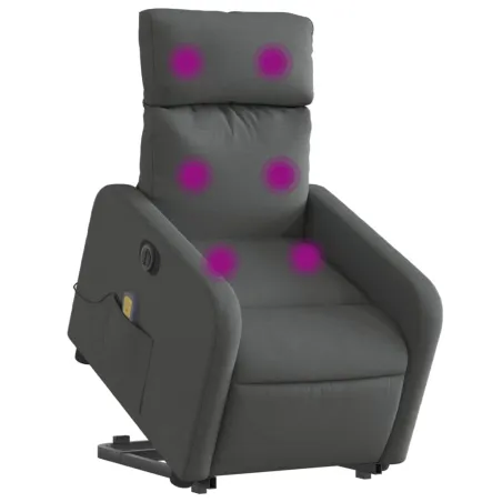 Fauteuil inclinable de massage électrique Gris foncé Tissu