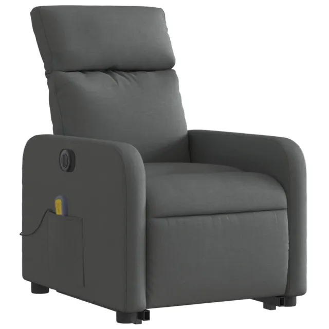 Fauteuil inclinable de massage électrique Gris foncé Tissu