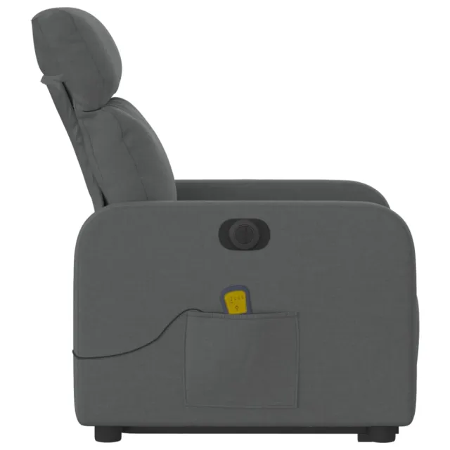Fauteuil inclinable de massage électrique Gris foncé Tissu