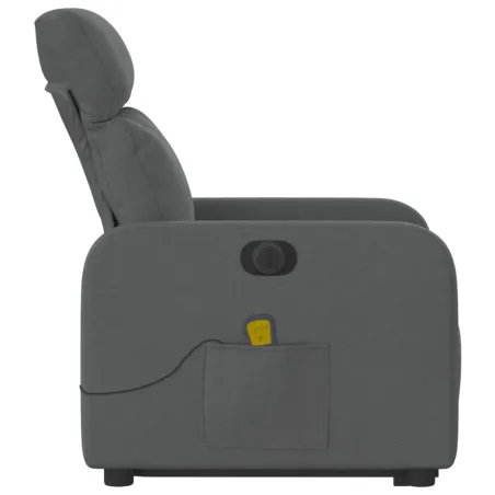 Fauteuil inclinable de massage électrique Gris foncé Tissu