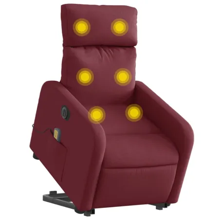 Fauteuil inclinable de massage électrique Rouge bordeaux Tissu