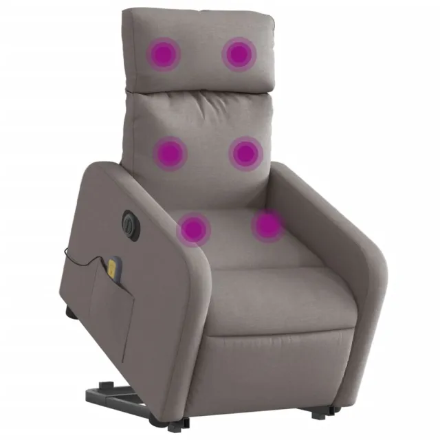 Fauteuil inclinable de massage électrique Taupe Tissu