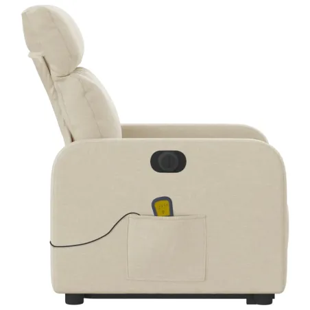 Fauteuil inclinable de massage électrique Crème Tissu