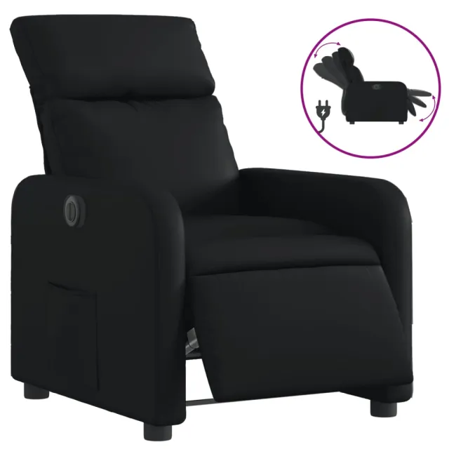 Fauteuil inclinable électrique Noir Similicuir