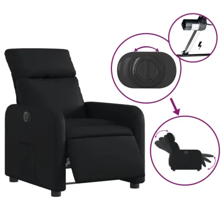 Fauteuil inclinable électrique Noir Similicuir